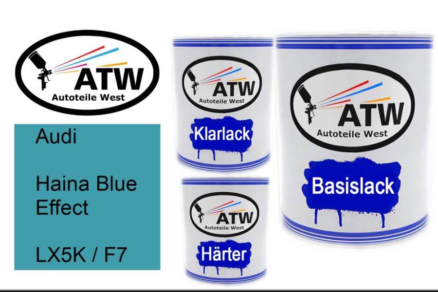 Audi, Haina Blue Effect, LX5K / F7: 1L Lackdose + 1L Klarlack + 500ml Härter - Set, von ATW Autoteile West.